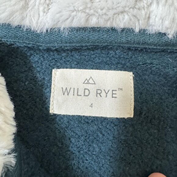 Wild Rye Hoodie Womens 4 Green Sherpa Lined Hood Snap Placket Thumbholes Casual - Picture 8 of 12